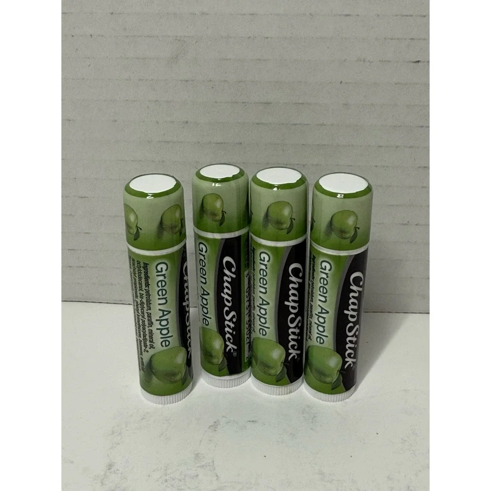 4 New Sealed Chapstick Lip Balm Green Apple 0.15 ounces